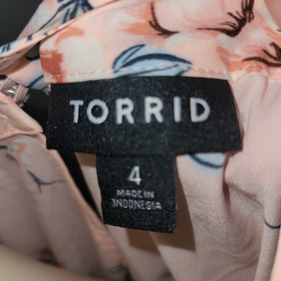 Torrid Floral Print Pink Sleeveless Plus Size Swing‎ Tank Top 4X beachy coastal - Picture 2 of 6